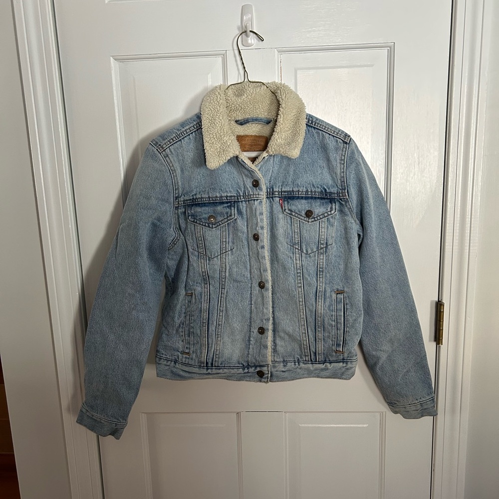Denim Jacket with Sherpa Collar